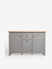 Dove Grey Malvern Oak Effect Large Slim Sideboard - Image 3 of 9
