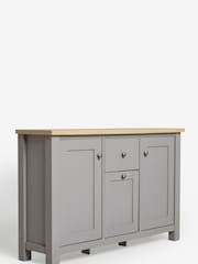 Dove Grey Malvern Oak Effect Large Slim Sideboard - Image 6 of 9