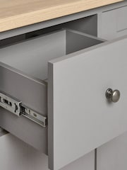 Dove Grey Malvern Oak Effect Large Slim Sideboard - Image 8 of 9
