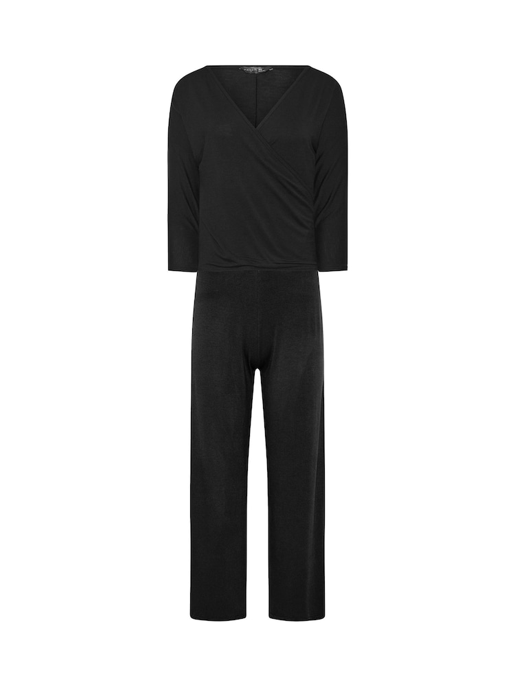 PixieGirl Petite Black Wrap Top & Wide Leg Trousers - Image 5 of 5 PixieGirl Petite Black Wrap Top & Wide Leg Trousers - Image 5 of 5