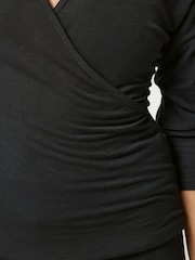 PixieGirl Petite Black Wrap Top & Wide Leg Trousers - Image 6 of 7