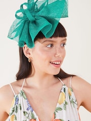 Accessorize Green Jasmine Gathered Disc Sinamay Band Fascinator Hat - Image 1 of 3