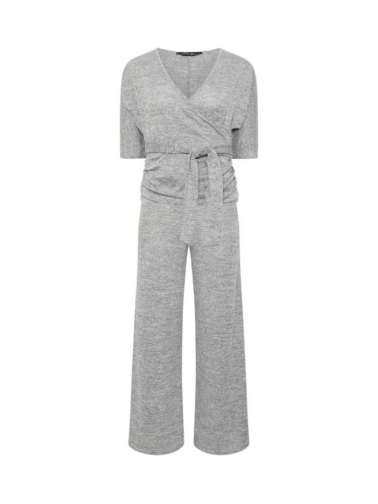 PixieGirl Petite Grey Wrap Top & Wide Leg Trousers - Image 6 of 6