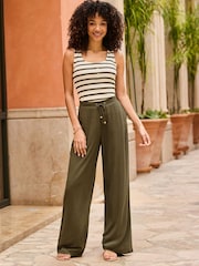 Sosandar Green Stripe Vest Top - Image 2 of 5