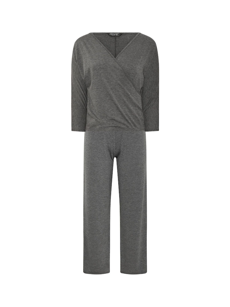 PixieGirl Petite Grey Wrap Top & Wide Leg Trousers - Image 7 of 7