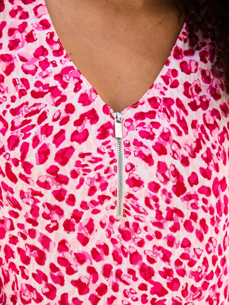 Sosandar Pink Zip Front Sleeveless Top - Image 3 of 3