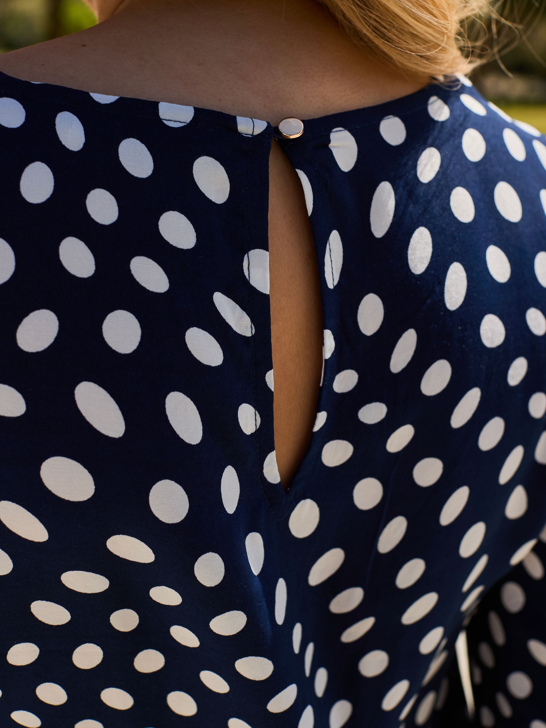 Buy Sosandar Blue Spot Print Shirred Hem Top from Next USA