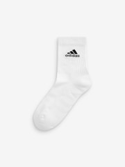 adidas White Adult Cushioned Crew Socks 3 Pack - Image 2 of 3