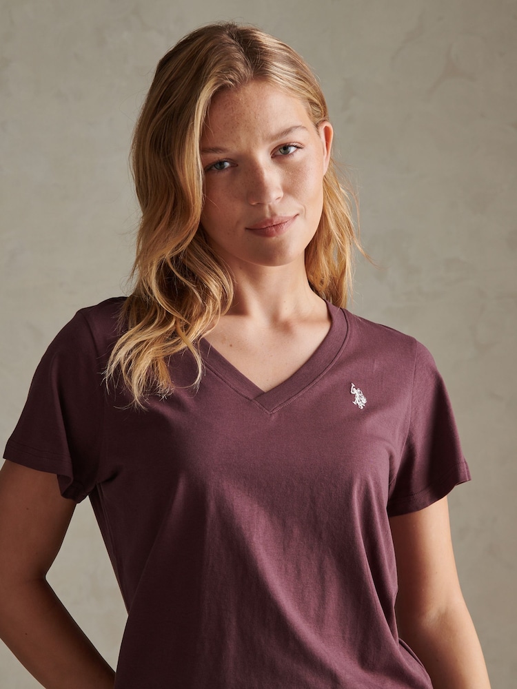 U.S. Polo Assn. Purple Regular Fit V-Neck T-Shirt - Image 2 of 6 U.S. Polo Assn. Purple Regular Fit V-Neck T-Shirt - Image 2 of 6