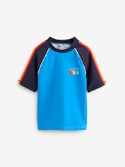 Little Bird by Jools Oliver Blue Short Sleeve Blue Swim Rash Vest - Image 1 of 4