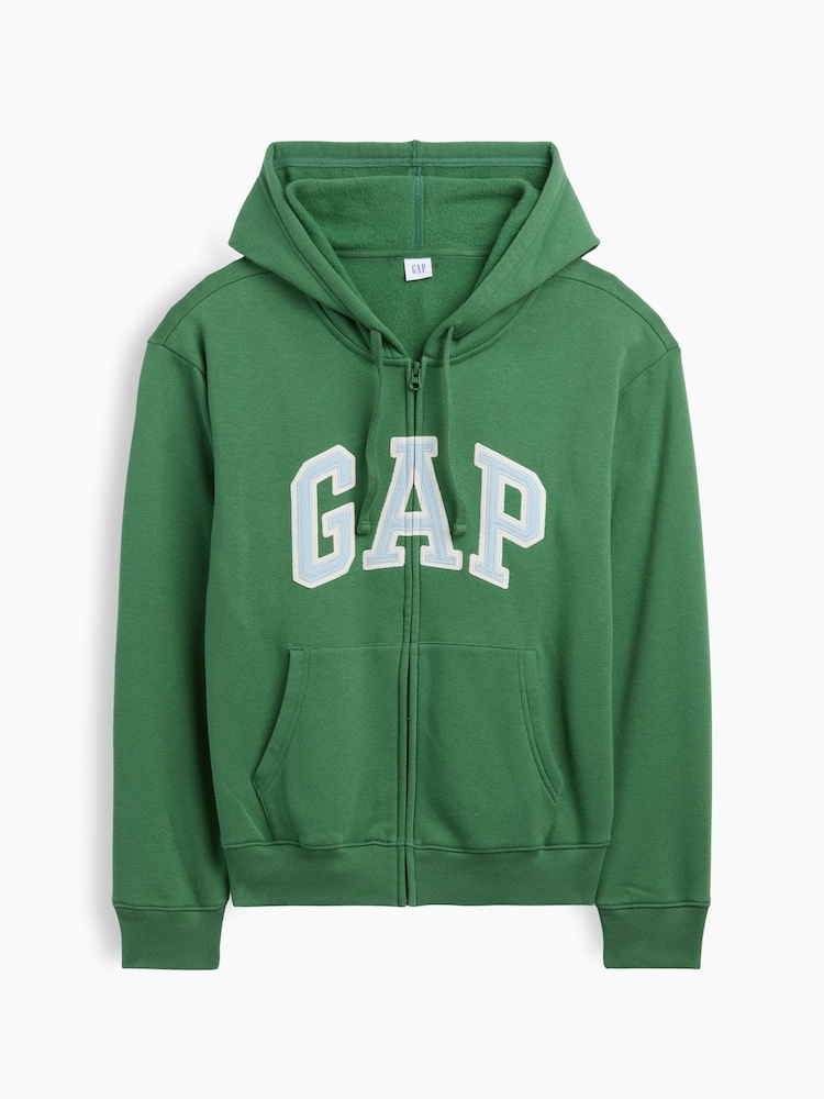 Gap Green Relaxed Logo Zip-Up Hoodie - Image 5 of 5 Gap Green Relaxed Logo Zip-Up Hoodie - Image 5 of 5