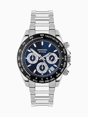 Sekonda Mens Circuit 39mm Analogue Silver Tone Watch With Case And Stainless Steel Bracelet With Dark Blue Dial - Image 2 of 6