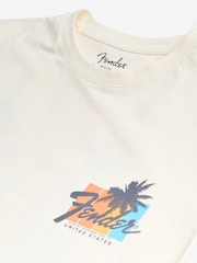 Ecru Fender Band Graphic 100% Cotton T-Shirt - Image 7 of 8