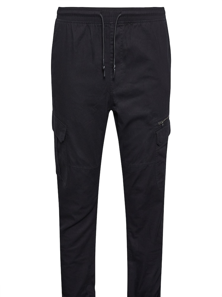 BadRhino Big & Tall Black 100% Cotton Ripstop Cargo Trousers - Image 3 of 4