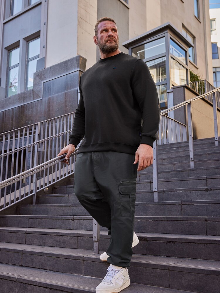 Серый - BadRhino Big & Tall 100% Cotton Ripstop Cargo Trousers - Image 1 of 3 Серый - BadRhino Big & Tall 100% Cotton Ripstop Cargo Trousers - Image 1 of 3