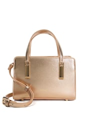 Dune London Gold Chrome Dinkydenbeigh Mini Branded Handle Tote Bag - Image 2 of 5