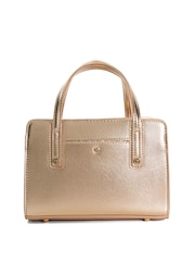 Dune London Gold Chrome Dinkydenbeigh Mini Branded Handle Tote Bag - Image 3 of 5
