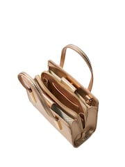 Dune London Gold Chrome Dinkydenbeigh Mini Branded Handle Tote Bag - Image 5 of 5