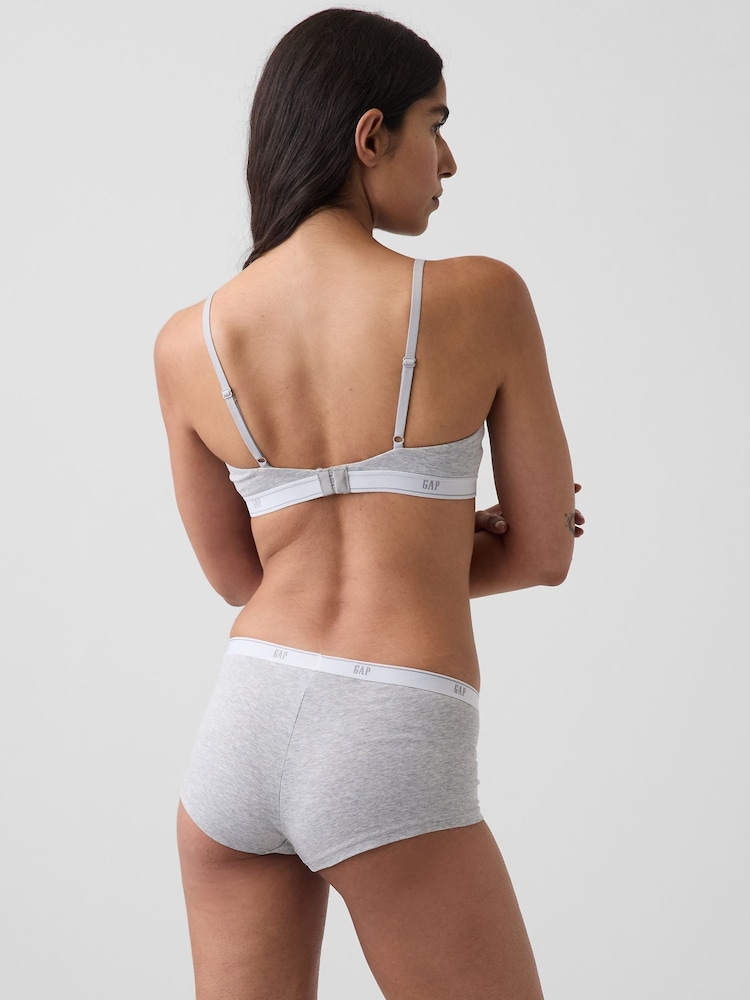 Gap Grey Softest Stretch Cotton Logo Triangle Bra - Image 2 of 5