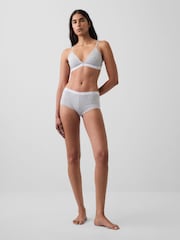 Gap Grey Softest Stretch Cotton Logo Triangle Bra - Image 4 of 5