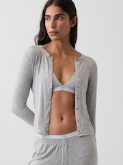 Gap Grey Softest Stretch Cotton Logo Triangle Bra - Image 5 of 5