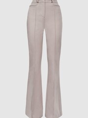Reiss Neutral Dylan Petite Flared High Rise Trousers - Image 2 of 6