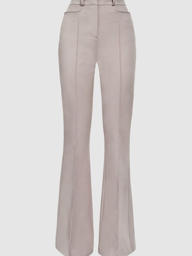 Reiss Neutral Dylan Petite Flared High Rise Trousers - Image 2 of 6