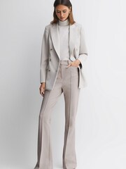 Reiss Neutral Dylan Petite Flared High Rise Trousers - Image 3 of 6