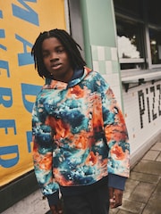 Orange Digital Drippy Smile Graphic Hoodie (3-16yrs) - Image 1 of 7