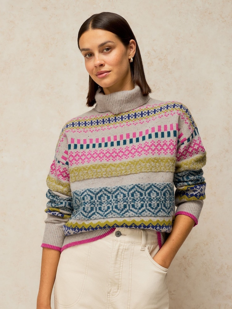 White Stuff Yellow Felicity Fairisle Jumper - Image 1 of 6