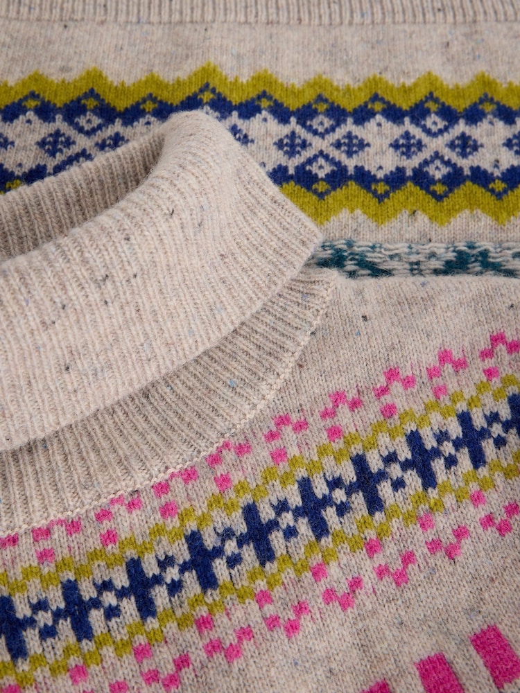 White Stuff Yellow Felicity Fairisle Jumper - Image 6 of 6