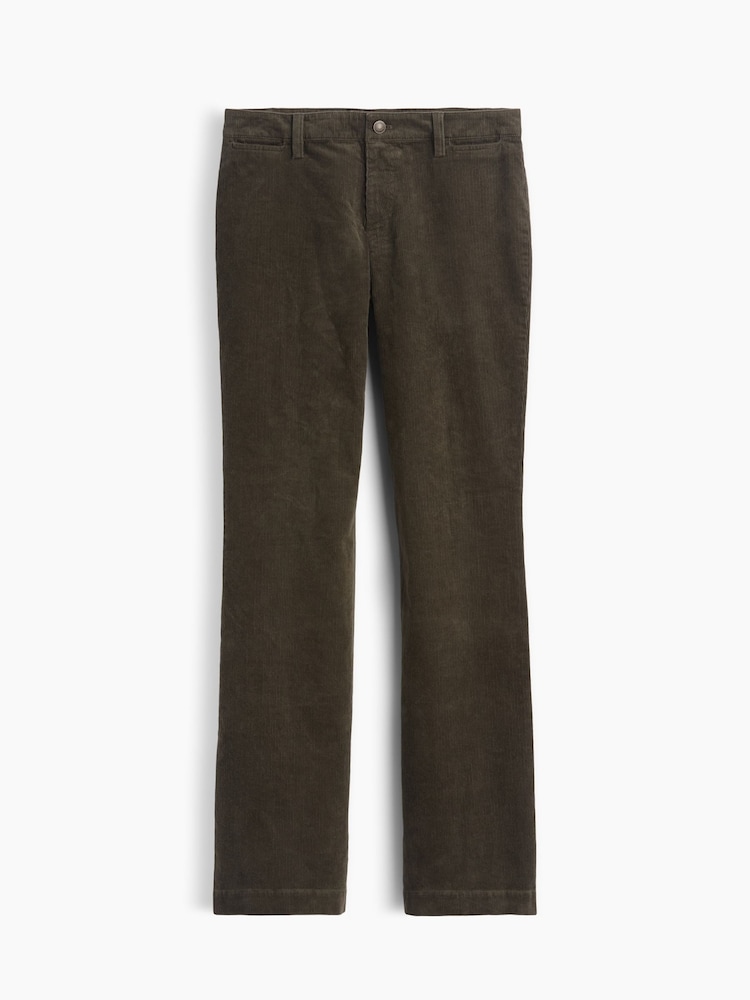 Gap Olive Brown Mid Rise Corduroy Relaxed Flare Trousers - Image 1 of 1 Gap Olive Brown Mid Rise Corduroy Relaxed Flare Trousers - Image 1 of 1