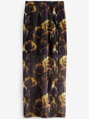 Yellow/Purple Floral Mesh Midi Skirt - Image 5 of 6