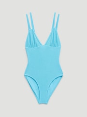 Hush Blue Dina Crinkle Double Strap Swimsuit - Image 6 of 6