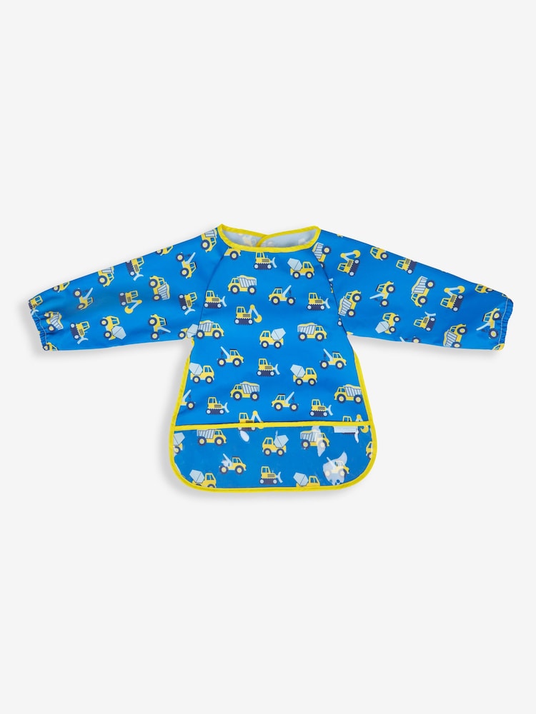 JoJo Maman Bébé Blue Digger Deluxe Sleeved Bib - Image 2 of 2