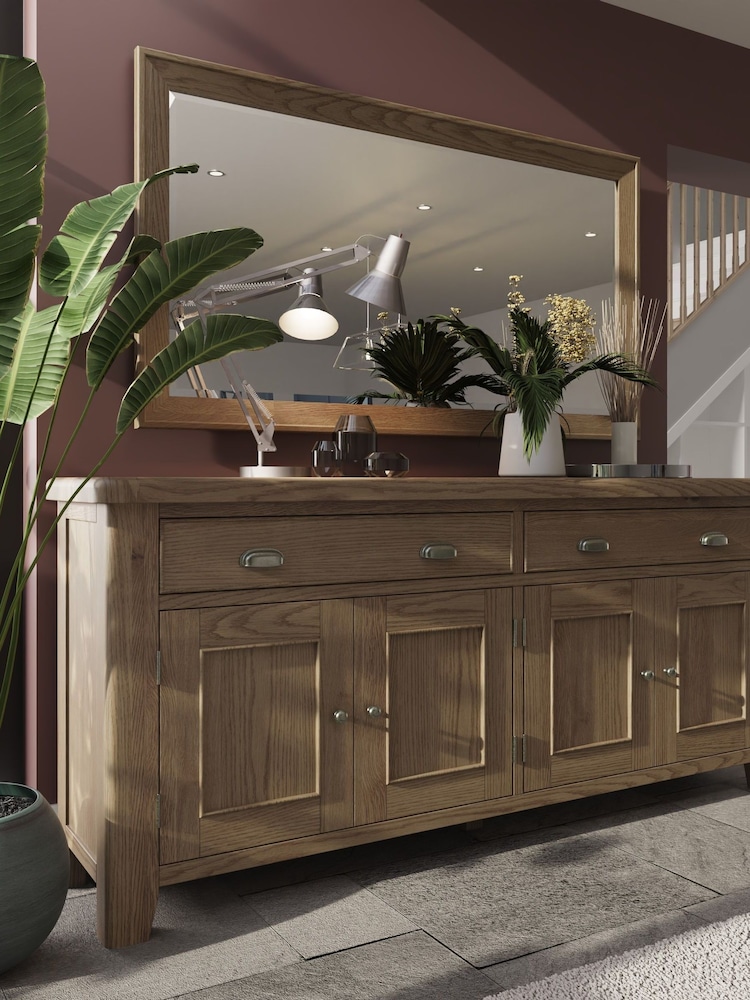 K Interiors Brown Embleton Solid Wood 4 Door 2 Drawer Sideboard - Image 1 of 4