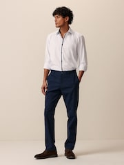 White Single Cuff Trimmed Formal Oxford Shirt - Image 2 of 8