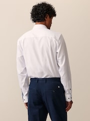 White Single Cuff Trimmed Formal Oxford Shirt - Image 3 of 8