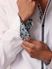 White Single Cuff Trimmed Formal Oxford Shirt - Image 5 of 8