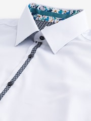 White Single Cuff Trimmed Formal Oxford Shirt - Image 7 of 8