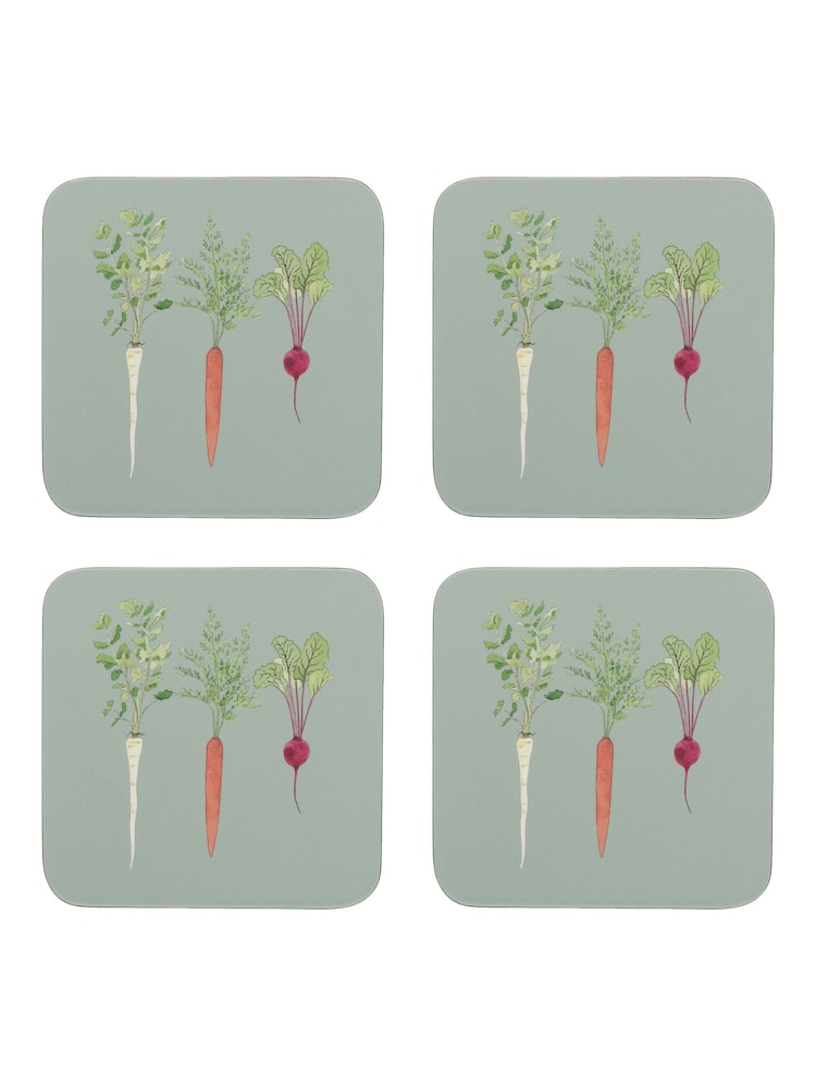 Sophie Allport Green Home Grown Coasters Set of 4 - Image 2 of 2