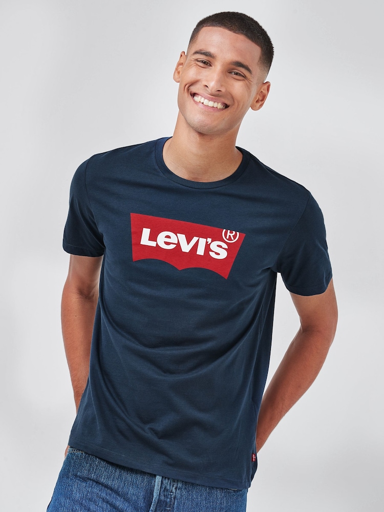 Levi's® Navy Blue Standard Housemark 100% Cotton T-Shirt - Image 1 of 8