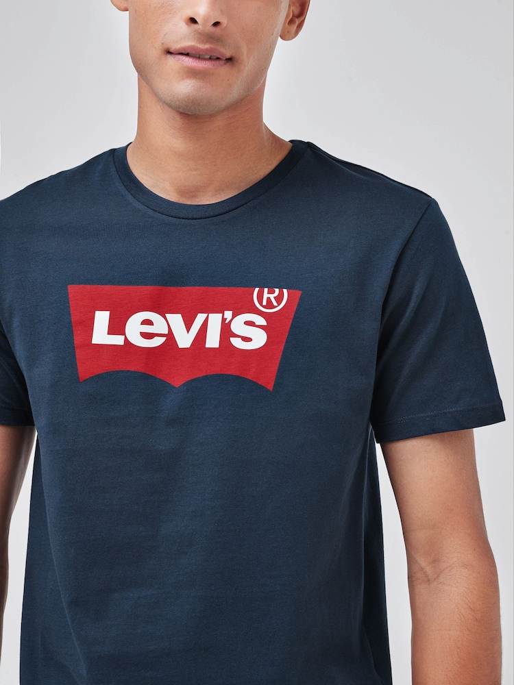Levi's® Navy Blue Standard Housemark 100% Cotton T-Shirt - Image 3 of 8