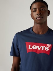 Levi's® Navy Blue Standard Housemark 100% Cotton T-Shirt - Image 6 of 8