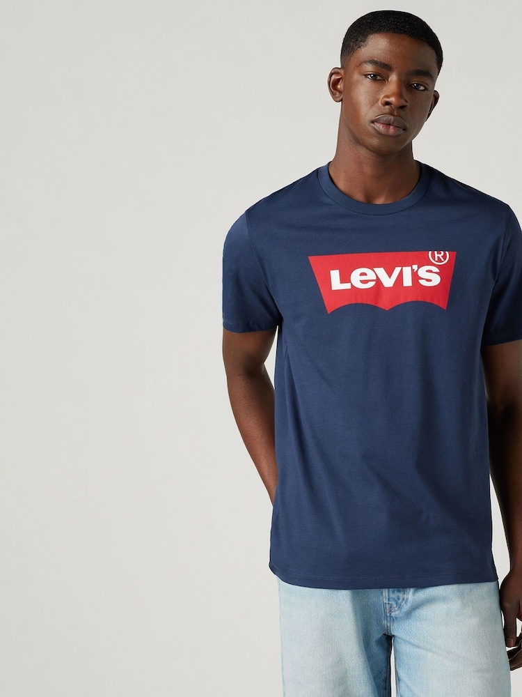 Levi's® Navy Blue Standard Housemark 100% Cotton T-Shirt - Image 7 of 8