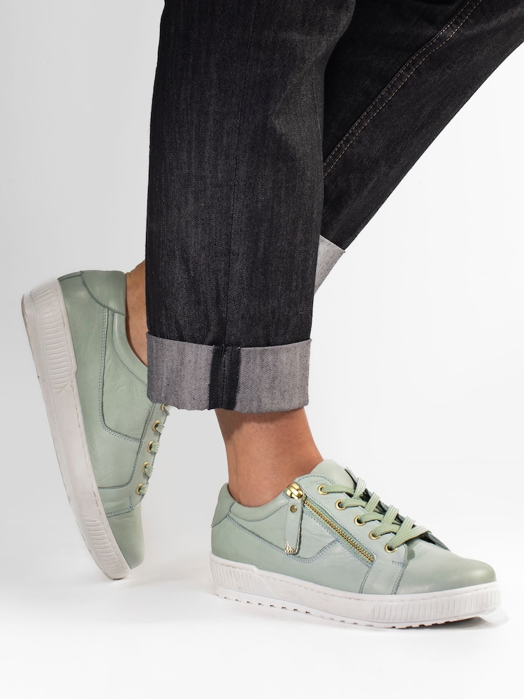 Jones Bootmaker Padova Wide-Fit Leather Trainers - 画像 6 / 6