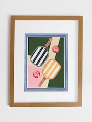 Joules Multi Courtside Collective Wood Mounted Framed Print Wall Art - Image 2 of 4