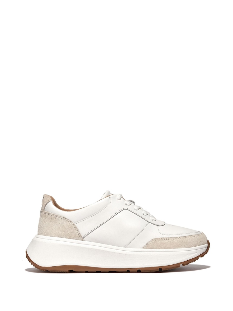 FitFlop F-Mode Leather Suede Flatform Trainers - Image 1 of 4