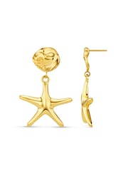 Orelia Luxe Gold Tone Waterproof Luxe Statement Starfish Earrings - Image 2 of 2