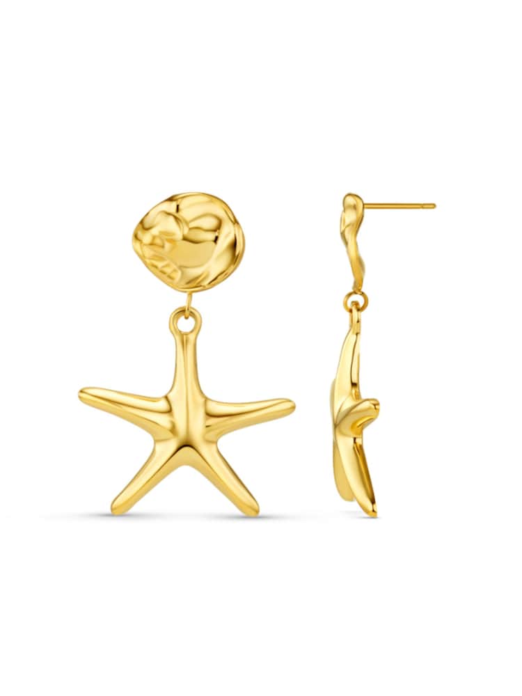 Orelia Luxe Gold Tone Waterproof Luxe Statement Starfish Earrings - Image 2 of 2